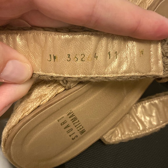 Stuart Weitztman Alex Crochet Ankle Strap Wedge Sandal Espadrille Swamp size 11 - Picture 6 of 12